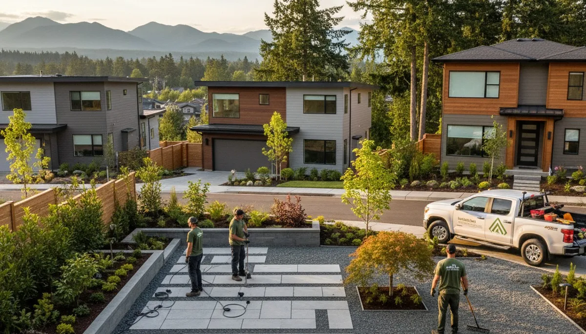 Seattle, WA landscaping service maintaining a well-kept commercial outdoor space