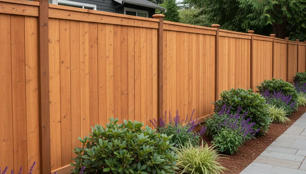 White wooden privacy fence installation by Chop Chop Landscaping in Seattle, WA